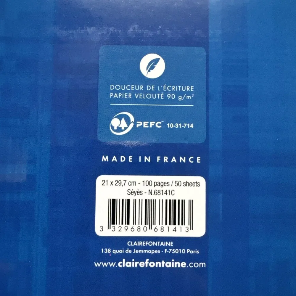 NEW Clairefontaine Wirebound Notebook A4 French Ruled Blue - Wear on Cover